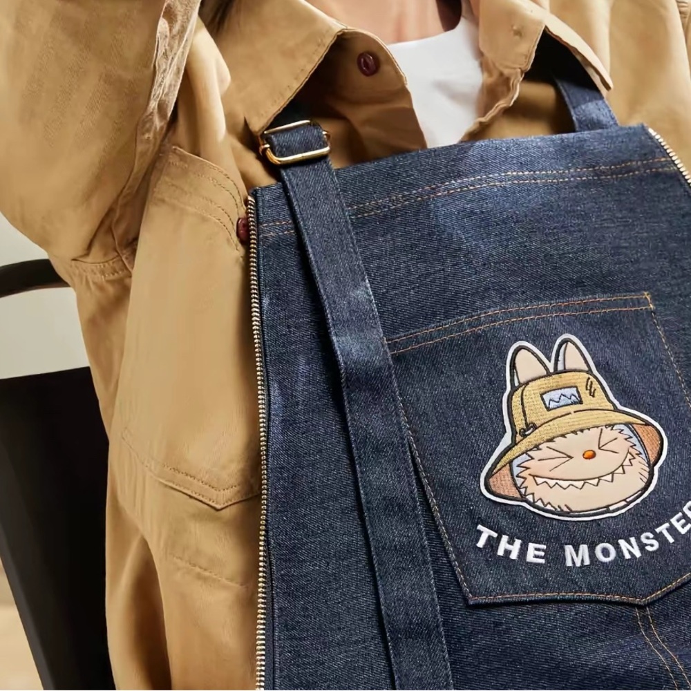 Denim Tote Bag & Apron - Navy 2-IN-1 - Picture 2 of 4